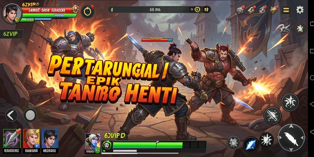 Tampilan gameplay 62VIP yang penuh aksi pertarungan.