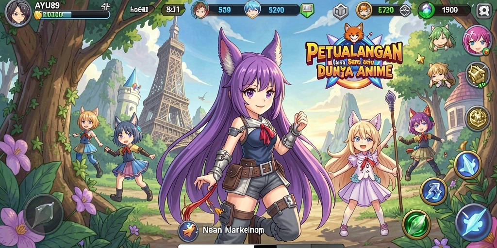 Tampilan menakjubkan dari gameplay AYU89 dengan karakter Anime pilihan.