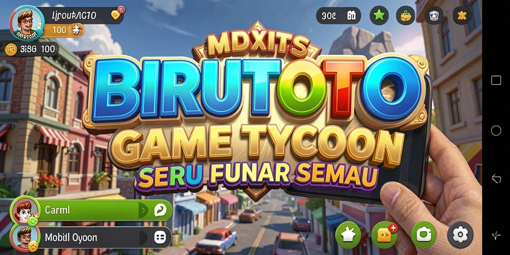 Tangkapan layar utama dari gameplay <strong>BIRUTOTO</strong> yang menampilkan manajemen bisnis yang seru.