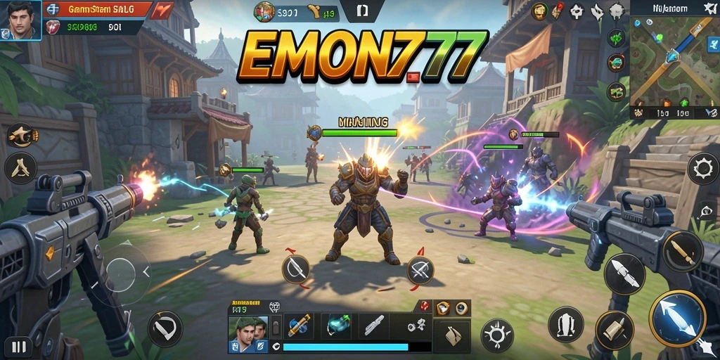 Tangkapan layar gameplay EMON777 menampilkan aksi strategis yang seru.