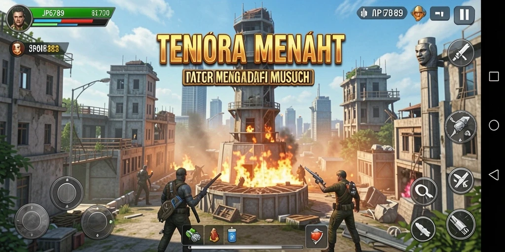 Screenshot utama JP6789 menunjukkan aksi seru dalam Tower Defense.