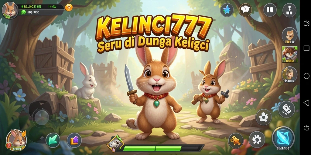 Tangkapan layar KELINCI777 menampilkan aksi pertarungan kelinci yang seru.